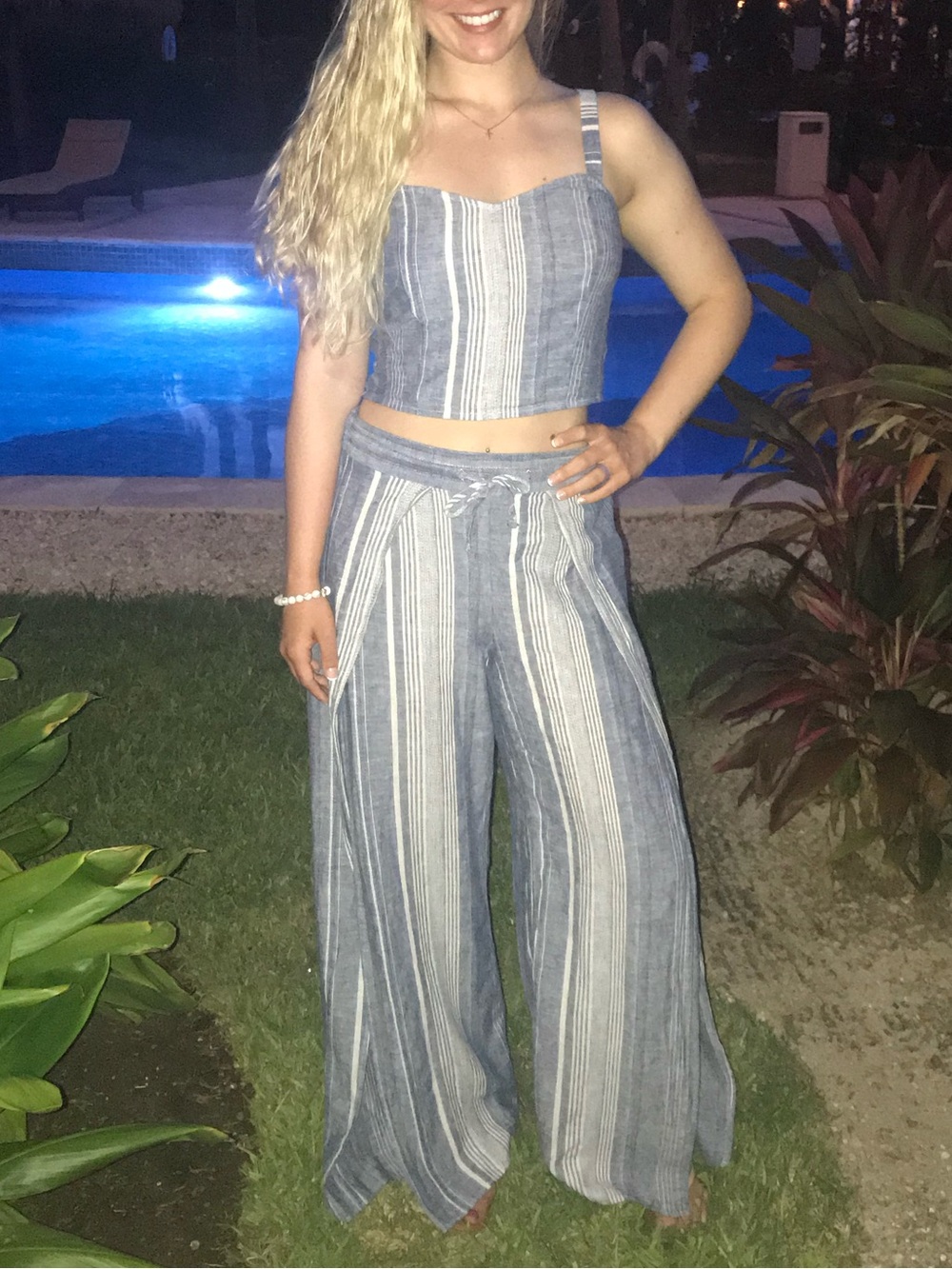 Striped Blue and White Women's set
